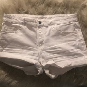 High waisted denim shorts